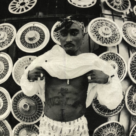 Tupac 2pac Official Thug Life Rhinestones T Shirt - Picture 5 of 8